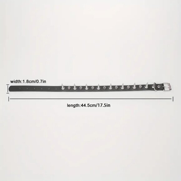 Spike Choker Collar Neck Belt Punk Bondage PU Leather Goth Rave Adjustable Scene - Picture 5 of 5